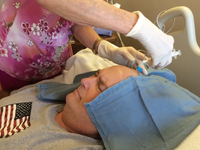 The initial stick stings a bit, but isn't as bad as a lumbar puncture by far. Clean, simple, and in every time. No "fishing around" to find the right spot.