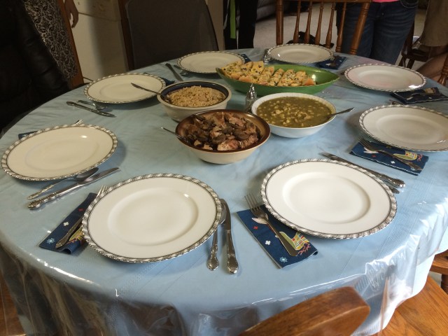 Table setting for my 50th Birthday. China is my mom's from her wedding.