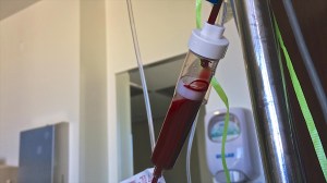 during one of my transfusions...