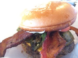 I discovered Maple and Motor hamburgers, just down the road from the transplant clinic. Jalapeño and bacon burger, guaranteed to bust some cancer!